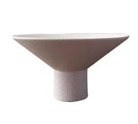 YXINAER Tazón de Frutas Creative Stone Pattern Round Ceramic Plate Irregular Tall Leg Candy Fruit Cartoon Table Storage Bowl Dining Tableware Home(White)