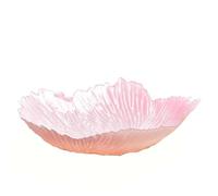 YXINAER Tazón de Frutas Crystal Glass Tray for Snacks and Candy Elegant White Jade Fruit Plate with Floral Design Decorative(Pink-S)
