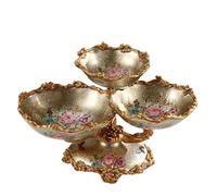 YXINAER Tazón de Frutas Elegant Diamond Pattern Ceramic Snack Plate Handcrafted Pearlescent Design for Fruit Appetizers Desserts Serving(Silver 3 layer)