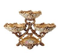 YXINAER Tazón de Frutas Elegant Diamond Pattern Ceramic Snack Plate Handcrafted Pearlescent Design for Fruit Appetizers Desserts Serving(Diamond 2 layer)