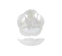 YXINAER Tazón de Frutas Flower Glass Plate Dinner Pearl Fruit Snack Holder Jewelry Storage Tray Trinket Dish(Flower tray - M)