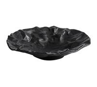 YXINAER Tazón de Frutas Folding deep plate, dishes, tableware, western-style salad, household ceramic(Black2)