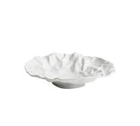 YXINAER Tazón de Frutas Folding deep plate, dishes, tableware, western-style salad, household ceramic(White2)