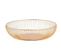 YXINAER Tazón de Frutas Fruit Bowl Washing Hollow Drain Basket Iron Living Room Coffee Table Net Red Plate Snack Storage(Gold)