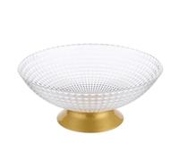 YXINAER Tazón de Frutas Fruit Plate With Base Diamond Pattern Simple Creative Home Decorative Living Room Coffee Table Candy(Color 1)