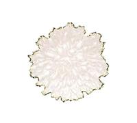 YXINAER Tazón de Frutas Gold Border Corn Leaf Plate Series Fruit Hotel Living Room(33.5cm)