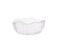 YXINAER Tazón de Frutas Iceberg Glass Bowl with Glod Rim Transparent Salad Fruit Soup Dessert Snack Foods(Transparent M)