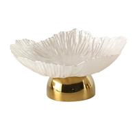 YXINAER Tazón de Frutas Metal Tray Petal Shape Fruit Dish Desktop Storage Container Snack Plate Jewelry Home Decoration Accessories(L)