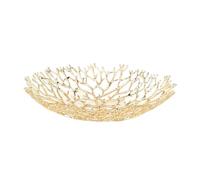 YXINAER Tazón de Frutas Modern Wedding Metal Golden Dry Fruit Plate Decoration Tray Hollow for Home(23x4cm)