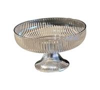 YXINAER Tazón de Frutas Vintage Fruit Bowl Household High Foot Plates Pedestal for Table Centerpiece Living Room Decorations(Gray Silver)