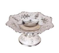 YXINAER Tazón de Frutas Vintage Fruit Tray Plate, Decorative Centerpiece Bowl, and Snack Holder for Wedding/Birthday,Home Decoration(Silver)