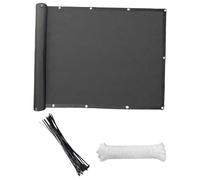 YXINAER Toldo Lateral Retráctil Parabrisas con Bridas de 2,7 x 9,84 pies for barandilla de Piscina y balcón(Black)