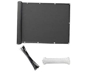 YXINAER Toldo Lateral Retráctil Parabrisas con Bridas de 2,7 x 9,84 pies for barandilla de Piscina y balcón(Black)