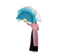 YXINAER Velos de Doble Cara for Mujer, abanicos for Danza del Vientre, Dos Capas, Accesorios Baile, 1 par/2 Unidades Abanicos de Seda Danza del Vientre(Color 10,36cm-50cm)