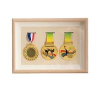 YXINAER Vitrina para Medallas Marco de exhibición Medalla Honor Madera, Vitrina, Marco Fotos for, Imagen Deportiva(A4 Three Holes)