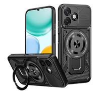 YXINDAFU Funda para Honor X5C Plus, con anillo metálico giratorio de 360°, soporte magnético, funda protectora militar resistente a los golpes, silicona TPU y PC, resistente a los arañazos, para Honor