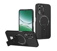 YXINDAFU Funda para OPPO A5 5G / OPPO A5m,Carcasa Ultra Delgado Antigolpes Protección Suave TPU Silicona Fibra de Carbono Antiarañazos con Soporte magnética Fundas,Negro