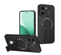YXINDAFU Funda para OPPO A5x 5G/4G,Carcasa Ultra Delgado Antigolpes Protección Suave TPU Silicona Fibra de Carbono Antiarañazos con Soporte magnética Fundas,Negro
