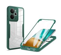 YXINDAFU Funda para Realme 14T 5G,360 Grados Transparente Antigolpes Case [con Protector Pantalla Integrado] Silicona TPU y Hard PC 2 en 1 Antiarañazos Carcasa para Realme 14 5G,Verde