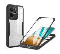 YXINDAFU Funda para Realme 14T 5G,360 Grados Transparente Antigolpes Case [con Protector Pantalla Integrado] Silicona TPU y Hard PC 2 en 1 Antiarañazos Carcasa para Realme 14 5G,Negro