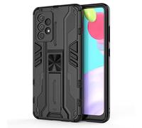 YXINDAFU Funda para Samsung Galaxy A52/Galaxy A52s,Dual Layer Antigolpes protección Carcasa Silicona TPU y PC Antirasguños Dura Fundas con Soporte Plegable Oculto para Samsung Galaxy A52 5G,Negro