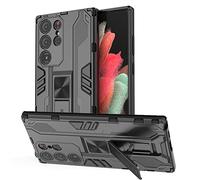 YXINDAFU Funda para Samsung S23 Ultra 5G,Antigolpes de 360 Grados protección Carcasa [Silicona TPU y Duro PC Armor Bumper] con Colapso Soporte Funda para Samsung Galaxy S23 Ultra,Negro