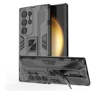 YXINDAFU Funda para Samsung S24 Ultra 5G,Carcasa de Antigolpes Grado Militar Dual Layer Silicona TPU y Duro PC protección [con Colapso Soporte] Funda para Samsung Galaxy S24 Ultra,Negro