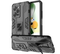 YXINDAFU Funda para Xiaomi Poco X5 Pro 5G,Ultrafino Carcasa 360 Grados Antigolpes protección Silicona TPU y Duro PC Case con Colapso Soporte Fundas para Poco X5 Pro 5G/Redmi Note 12 Pro 5G,Negro