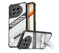 YXINDAFU Transparente Antigolpes Funda para OnePlus 13R 5G,con Soporte Invisible Plegable Carcasa - Negro