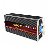 YXINHONGYUE 12v to 110v, 6000W Pure Sinus Wave Inverter Car Power Inverter 12V-60V a 120V/240V Convertidor de CA para RV Camión Emergencia al Aire Libre con Doble Enchufe de CA (Negro)