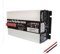 YXINHONGYUE 24v to 110v, Inversor de Potencia de Onda sinusoidal Pura de 5000 vatios convertidor de CC 12 V 24 V a 220 V 50 Hz CA con Pantalla LCD 2 Salidas de CA para Camping y autocaravanas