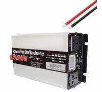 YXINHONGYUE 24v to 220v, Inversor de Potencia de 12 V a 110 V y 60 Hz, 2500 W/5000 W Pico. Inversor Solar de CC a CA para Respaldo doméstico con Doble Toma de CA y protección contra sobretensión.