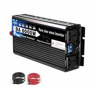 YXINHONGYUE 72v to 230v, 6000W DC 12V 24V 48V 60V 72V a 110V-120V / 220V-240V AC Pure Sinus Wave Inverter con Protección Múltiple 50Hz 60Hz Pico RV Power Inverter Cargador (12V A 110V)