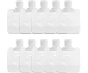 Yxinjy 10 bolsas de embalaje transparentes portátiles para líquidos, bolsa vacía recargable, tamaño de viaje, bolsas de viaje premium para artículos de tocador, loción, champú, gel de ducha, bolsas