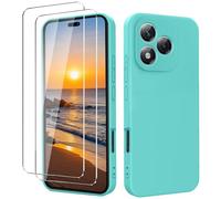 YXKJ - Funda para Honor 400 Lite 5G, con 2 Piezas Protector de Pantalla, Cáscara Silicona Líquida Delgada y Suave [Toque Cómodo] [Anti-Choques] - Azul Hielo