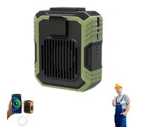 YXKNB Heat Guard Fan - Wearable Heatguard Work Fan with LED Light & Power Bank, 4000 Mah, Durable & Job-Safe, 3 Speeds, Turbo Track Fans Rechargeable, Undershirt Fans for Outdoor Work (Green)