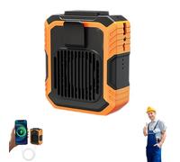 YXKNB Heat Guard Fan - Wearable Heatguard Work Fan with LED Light & Power Bank, 4000 Mah, Durable & Job-Safe, 3 Speeds, Turbo Track Fans Rechargeable, Undershirt Fans for Outdoor Work (Orange)