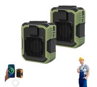 YXKNB Heat Guard Fan - Wearable Heatguard Work Fan with LED Light & Power Bank, 4000 Mah, Durable & Job-Safe, 3 Speeds, Turbo Track Fans Rechargeable, Undershirt Fans for Outdoor Work (Green*2)