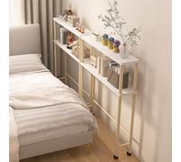 YXLLGS Estante de Almacenamiento de Doble Capa sobre la Cama con Ruedas, Organizador Multifuncional Móvil for Dormitorio, Sofá Lateral y Mesa de Comedor(80x15x107cm/31x6x42in)