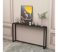 YXLLGS Mesa Consola, Mesa de Sofá Estrecha, Consola Industrial Marco Metálico Tapa de Malla, Mesa de Entrada Detrás del Sofá, Estante Cubierta de Radiador Sala de Estar(Black,90x20x80cm/35x7x31in)