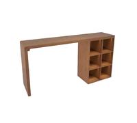YXLLGS Mesa de Bar Detrás del Sofá de Madera de Pino Maciza, Consola Estrecha con 6 Compartimentos de Almacenamiento, Mesa Auxiliar para Sala de Estar, Cocina y Entrada(Brown,120x45x105cm/47x17x41in)