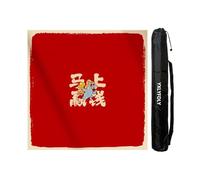 YXLYFDLY Mantel de Mahjong rojo grueso y reducción de ruido con bolsa de transporte, tapete de juego grande para póquer, cartas, juegos de azulejos (100 cm)