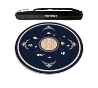 YXLYFDLY Tapete de Mahjong de terciopelo de cristal suave grueso y antideslizante con bolsa de transporte, tapete de juego grande para mahjong, póquer, cartas, juegos de azulejos (azul oscuro, 95 cm)