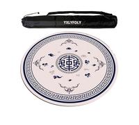 YXLYFDLY Tapete de Mahjong de terciopelo de cristal suave grueso y antideslizante con bolsa de transporte, tapete de juego grande para mahjong, póquer, cartas, juegos de azulejos (azul, 80 cm)