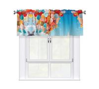 YXLymxDAMAI Balloon in The Sky Cortinas cortas de media ventana, parasol adecuado para dormitorio, cocina, ventanas de baño, 54 x 18 pulgadas de largo, color rosa