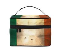 YXLymxDAMAI Bolsa de maquillaje de viaje con bandera de soberanía siamesa, bolsa de cosméticos de moda con gran capacidad para viajes, gimnasio y camping, Bandera irlandesa retro, talla única