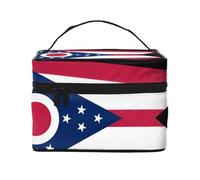 YXLymxDAMAI Bolsa de maquillaje de viaje con bandera de soberanía siamesa, bolsa de cosméticos de moda con gran capacidad para viajes, gimnasio y camping, Bandera del estado de Ohio, Talla única
