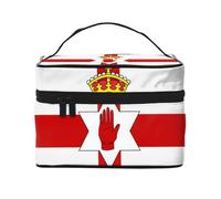 YXLymxDAMAI Bolsa de maquillaje de viaje con la bandera de Ucrania, bolsa de cosméticos de moda con gran capacidad para viajes, gimnasio y camping, Bandera de Irlanda del Norte, Talla única