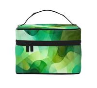 YXLymxDAMAI Bolsa de maquillaje de viaje con pintura al óleo de color claro, bolsa de cosméticos de moda con gran capacidad para viajes, gimnasio y camping, verde, (Green Wonderland), Talla única