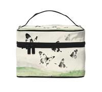 YXLymxDAMAI Bolsa de maquillaje de viaje con pintura al óleo de color claro, bolsa de cosméticos de moda con gran capacidad para viajes, gimnasio y camping, Mariposas de tinta, Talla única